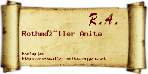 Rothmüller Anita névjegykártya